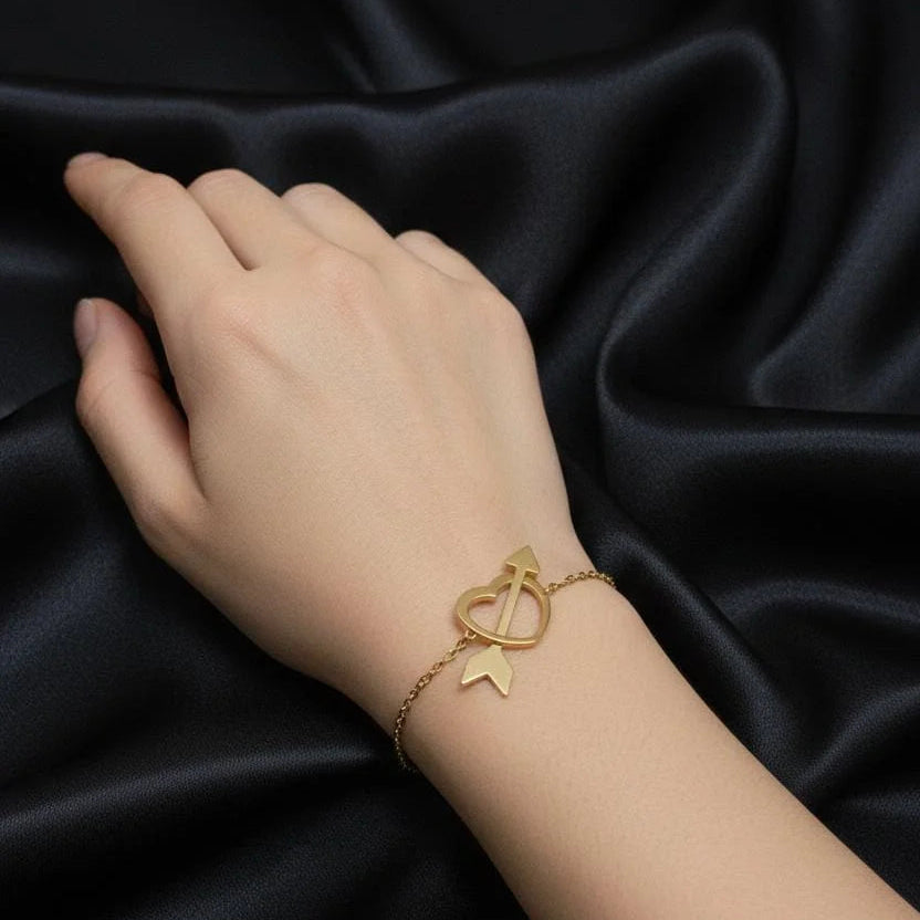 Romantic Arrow Heart Stainless Steel Bracele
