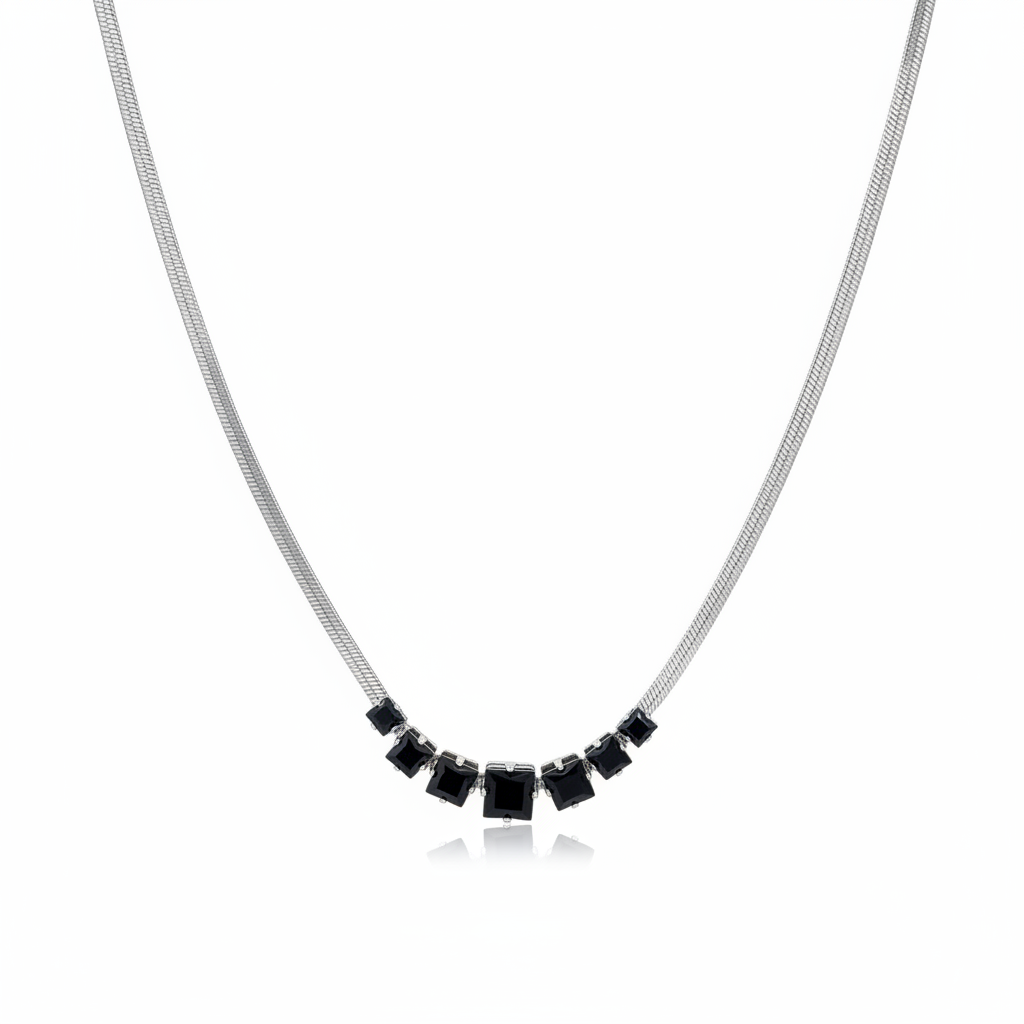silver-tone snake chain necklace