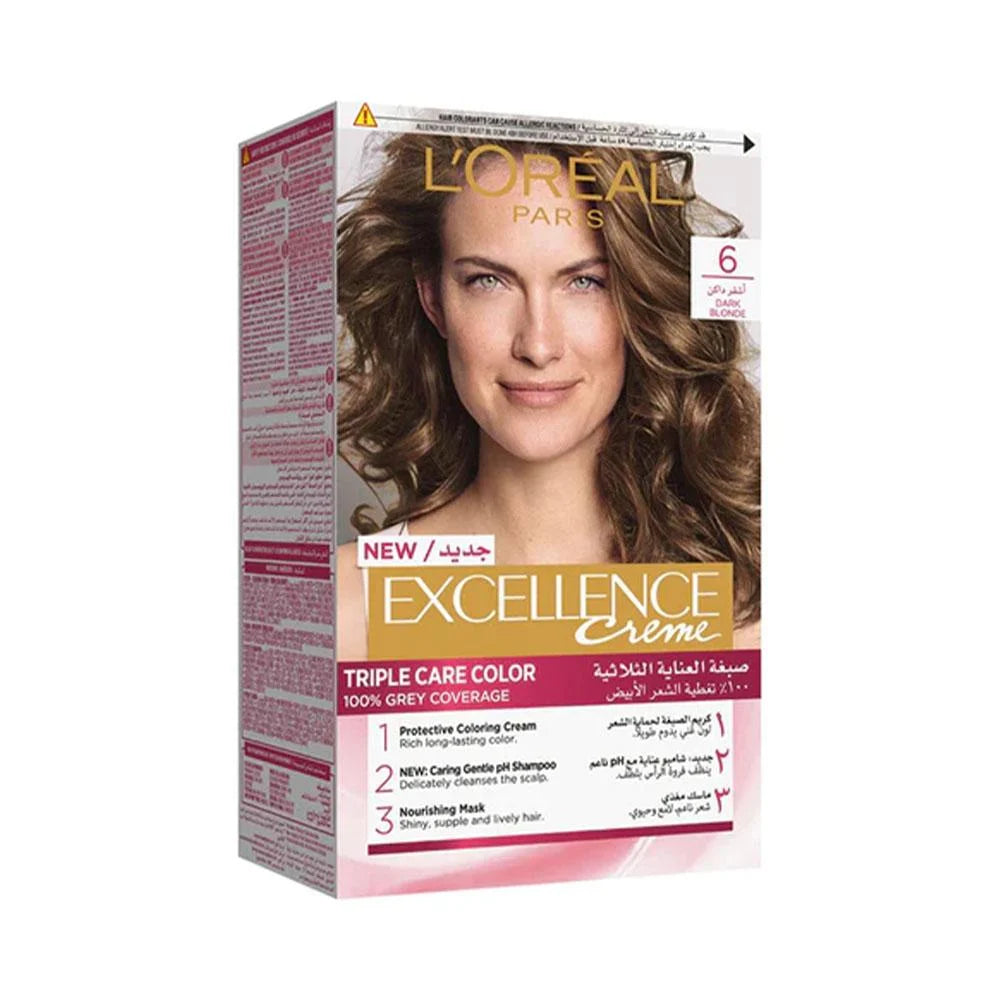 L'Oréal Paris Excellence Creme Coloration Triple Soin 6 Blond Fonce