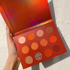 12 Color Green Alasko Sunset Eyeshadow Palette