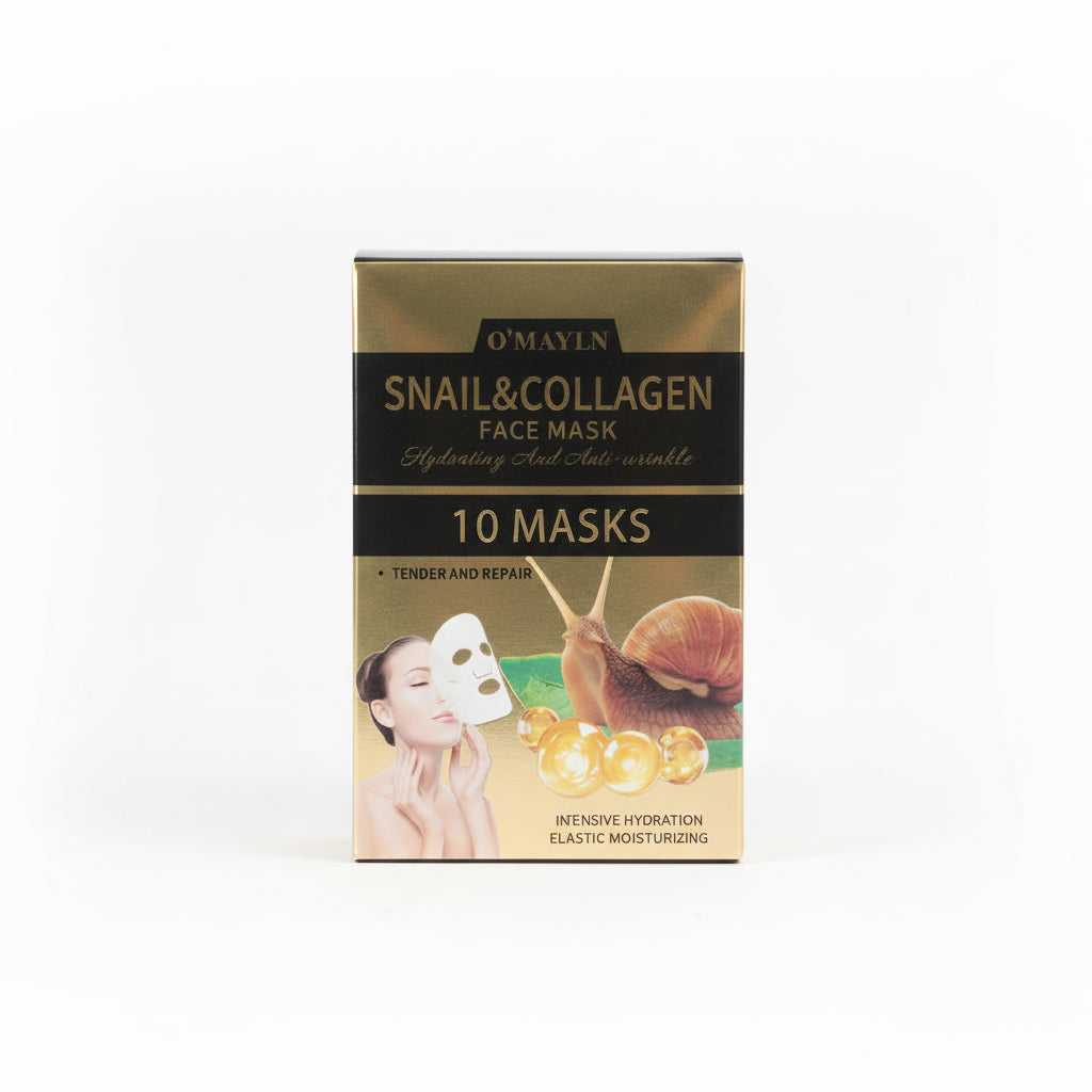 O'Mayln Snail & Collagen Face Mask - 10 PCS