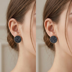 Round Enamel Statement Earrings