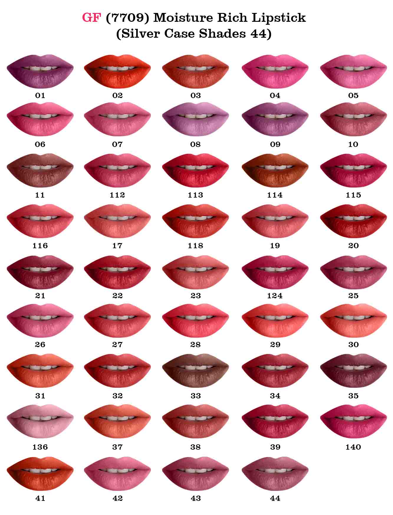 Glamorous Face Moisture Rich Lipstick (Silver Case) (44 Colors)