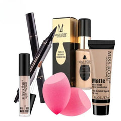5 in 1 Miss Rose Mega Deal ( Matte & Liquid Foundation-Concealer-Eye Liner-Blender)