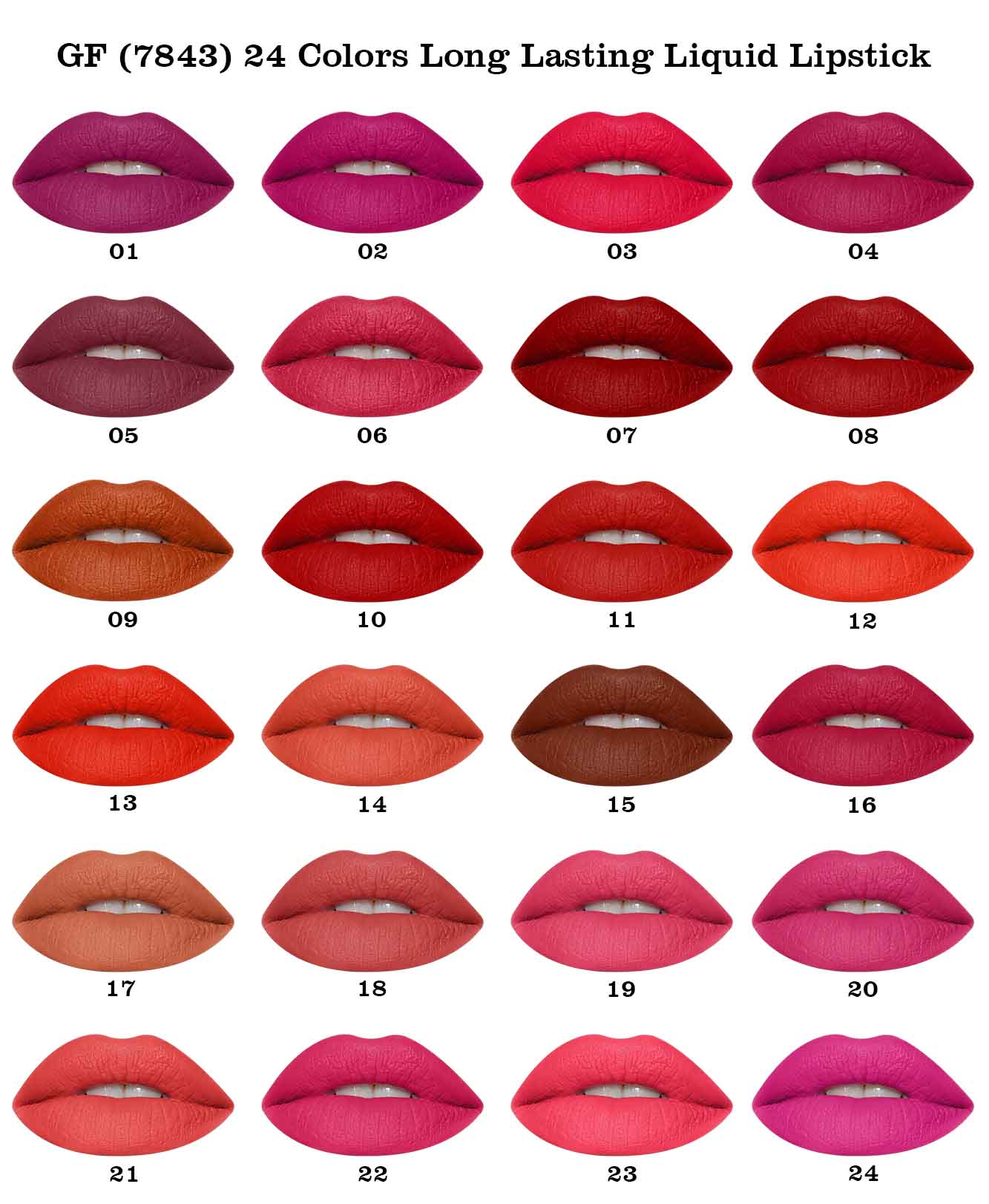Glamorous Face Long-Lasting Liquid Lipstick (24 Colors)