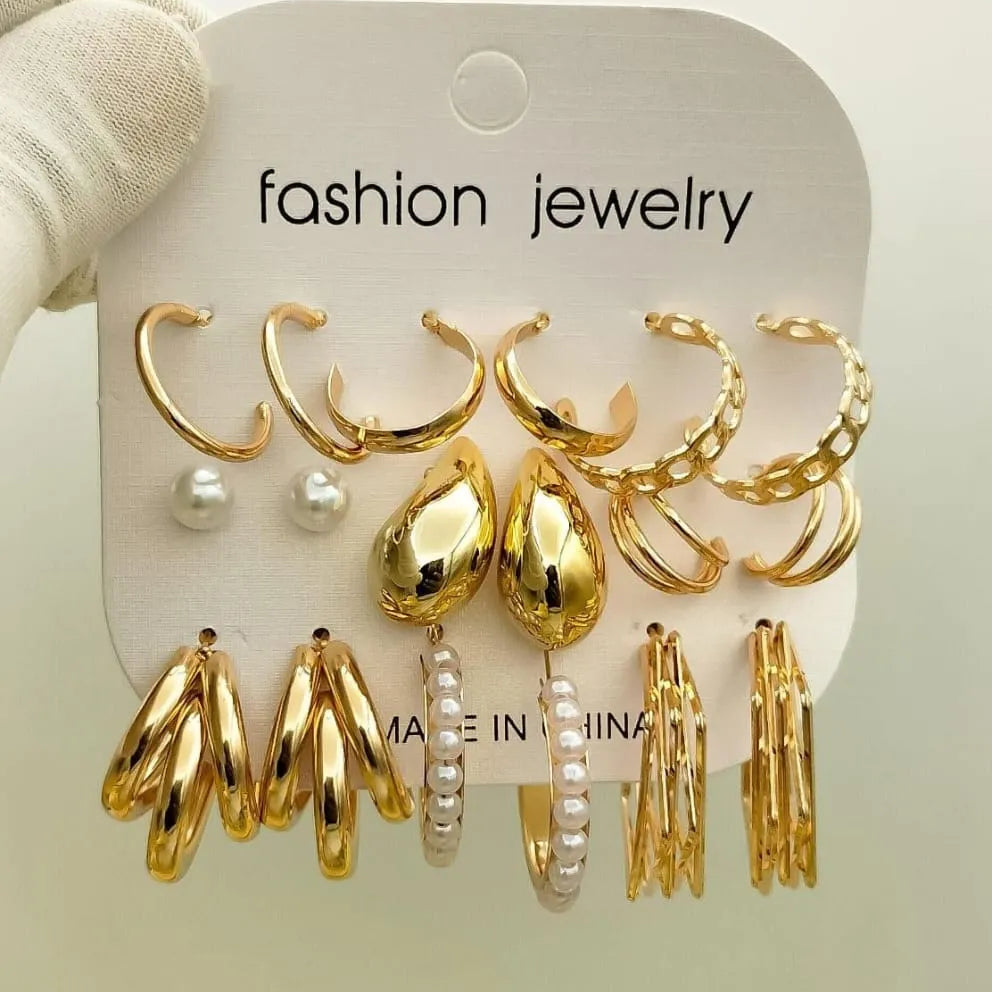 New Combo Set 9 Pair Earrings Card