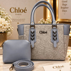 Embossed Floral Handbag Set