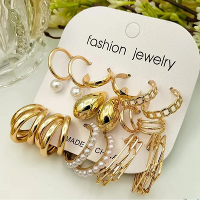 New Combo Pair Earrings Card - Set Of 9