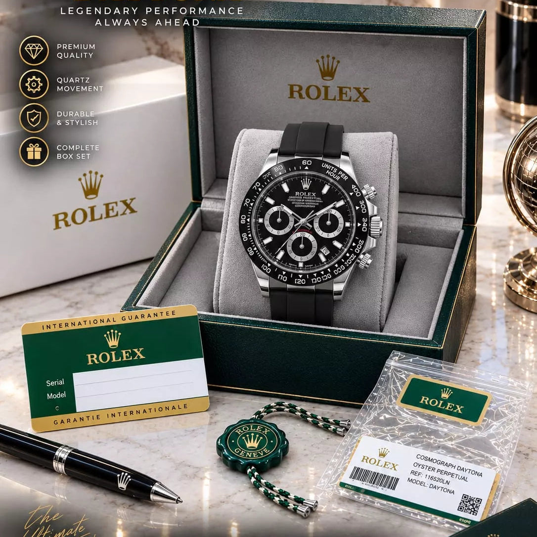 Rolex Datejust Men's Watch – Rubber Strap, Heavy Master Lock & Steel Buckle = Normal Box