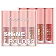 Dragon Ranee Pink Lip Gloss Crystal Jelly Moisturizing Lip Oil Set (Pack of 4)