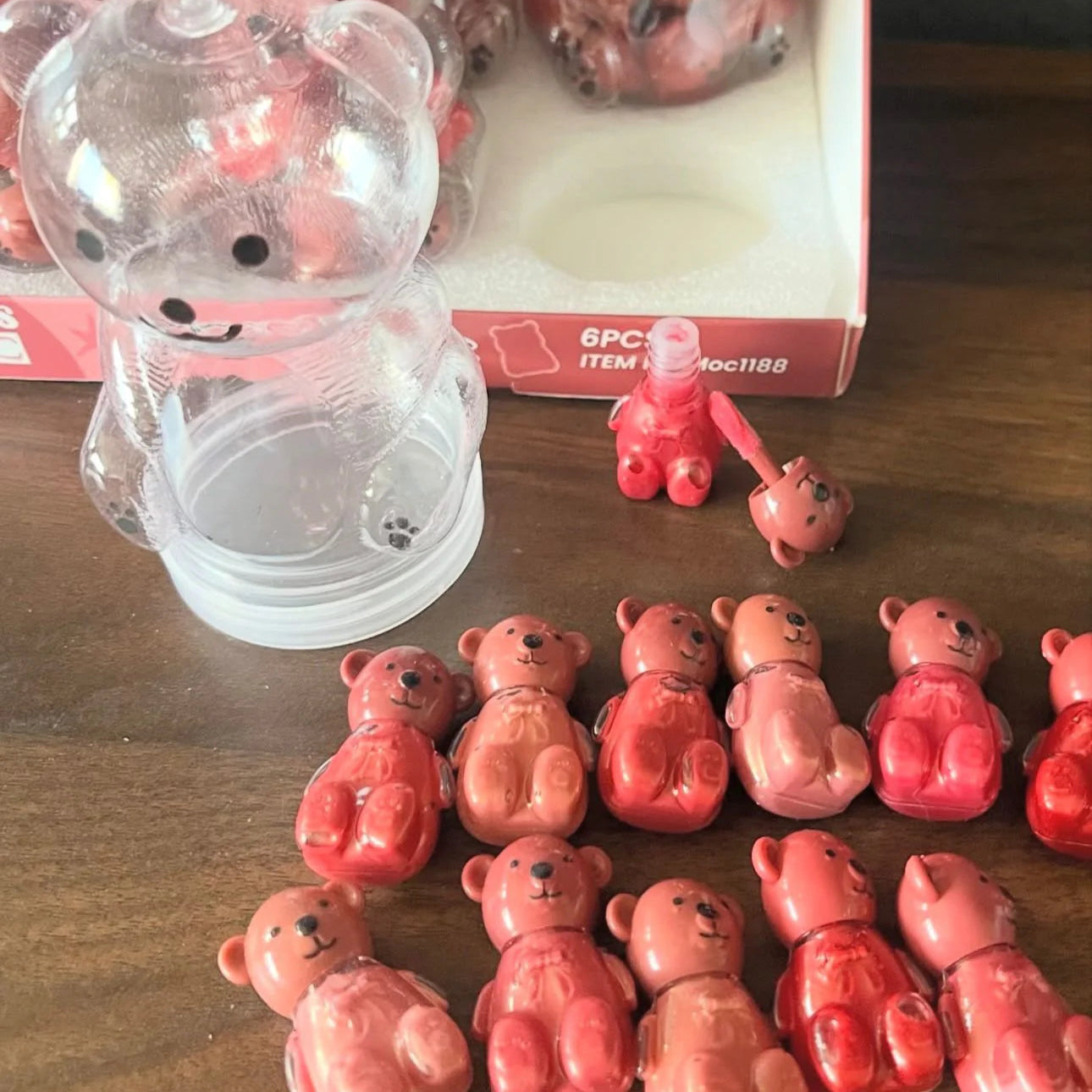 Mocallure Bear Mini Lip Gloss Jar - 12Pcs