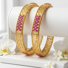 ZARCON  Golden Luxury Style Bangles - Each Set