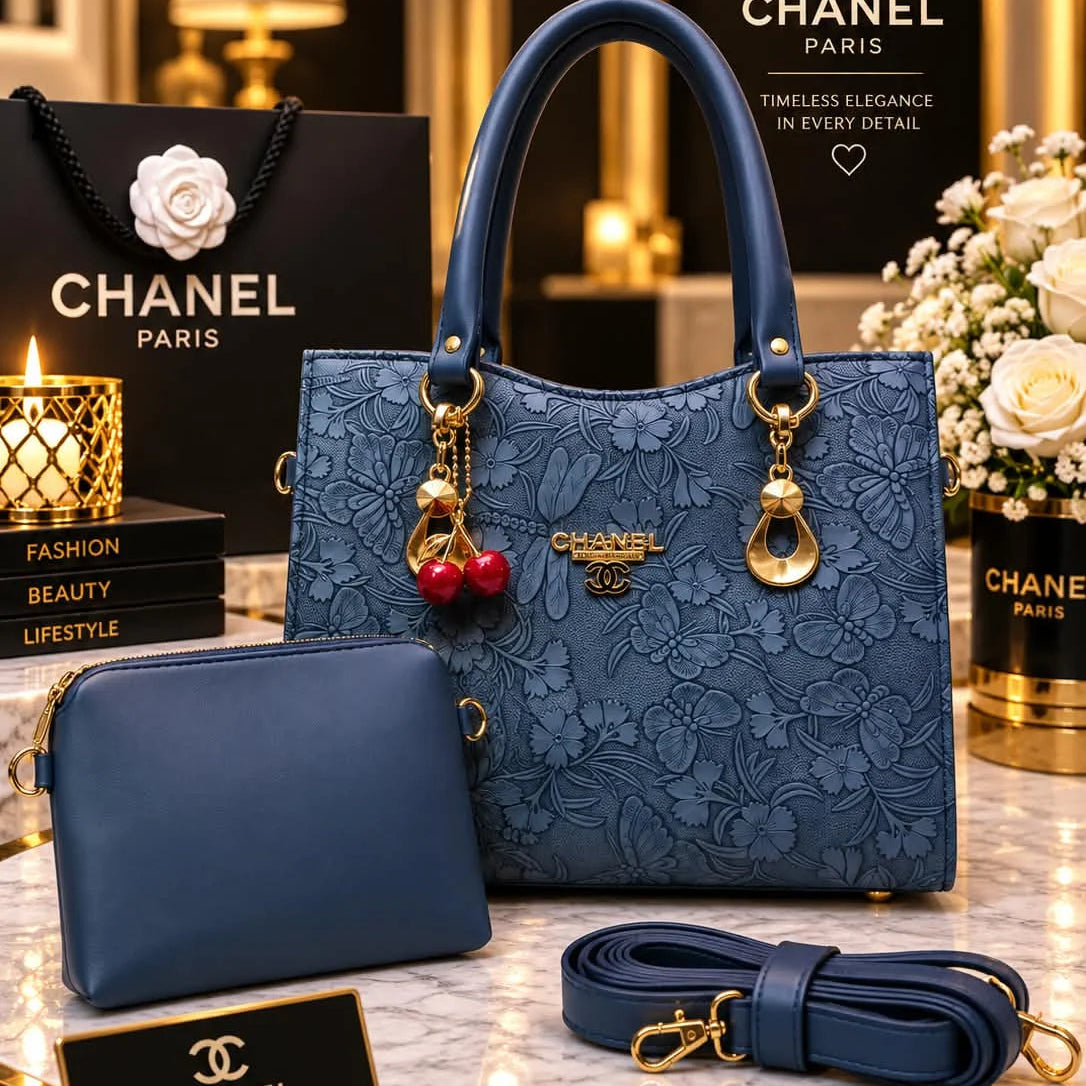 Chanel Embossed Floral Motif Tote Bag