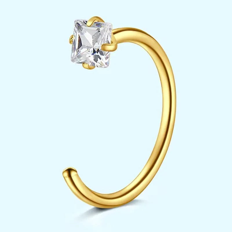 Gold Plated Zircon Nose Ring - Each