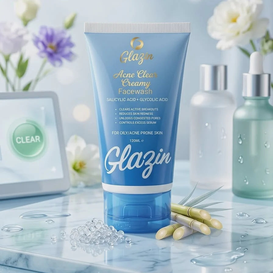 Glazin Acne Clear Creamy Facewash - 120ml