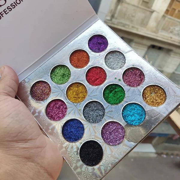 Miss Rose Glitter Eyeshadow Palette - 16 Color