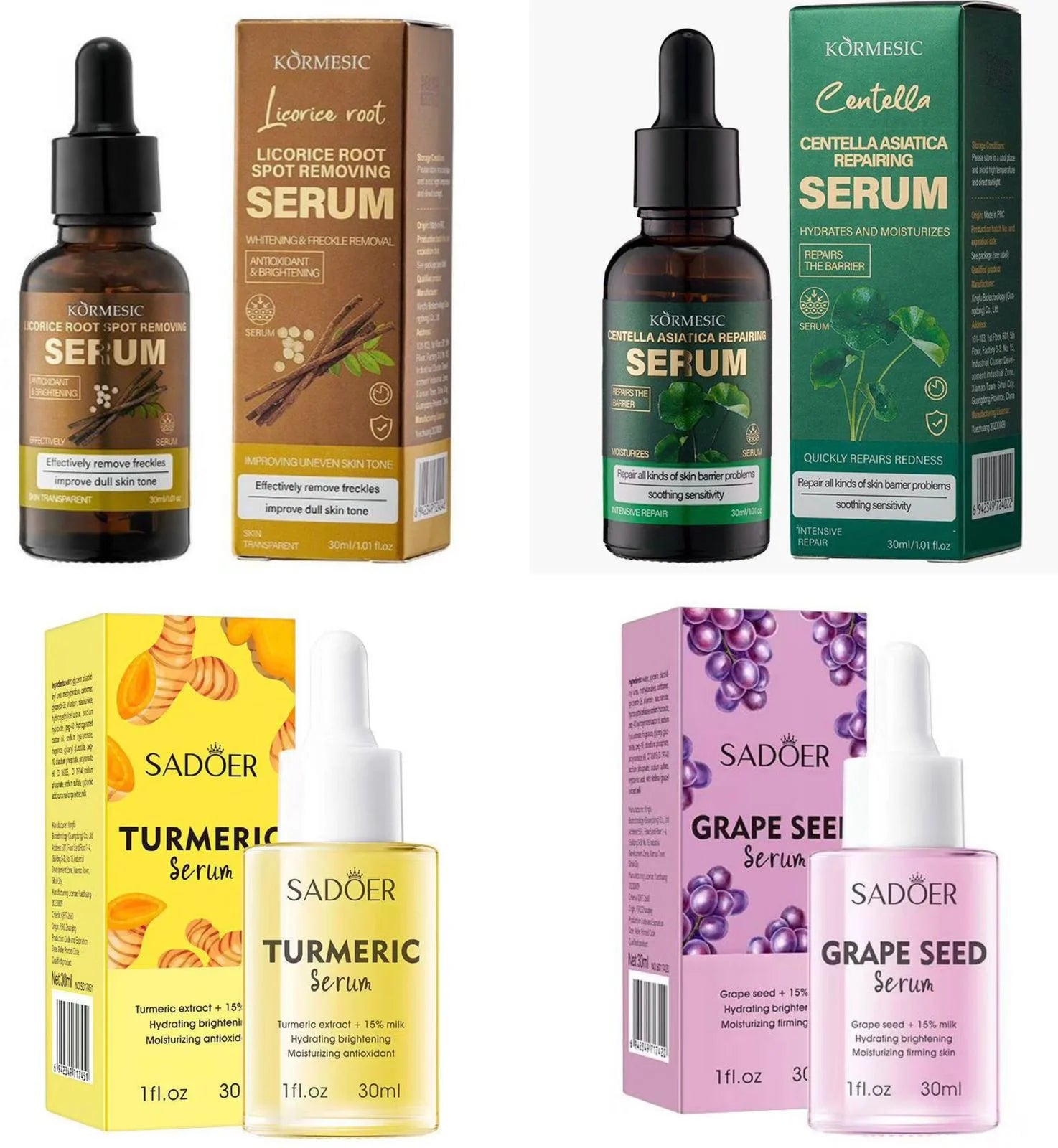 Original Face Serum Collection - Hydrating, Brightening & Moisturizing 30ml Each