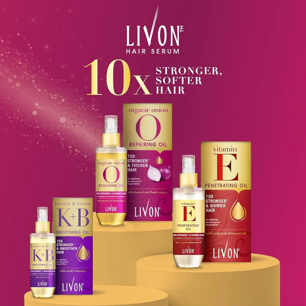 Livon Organic Onion Repairing Serum Oil For Stronger and Thicker Hair - 100ml