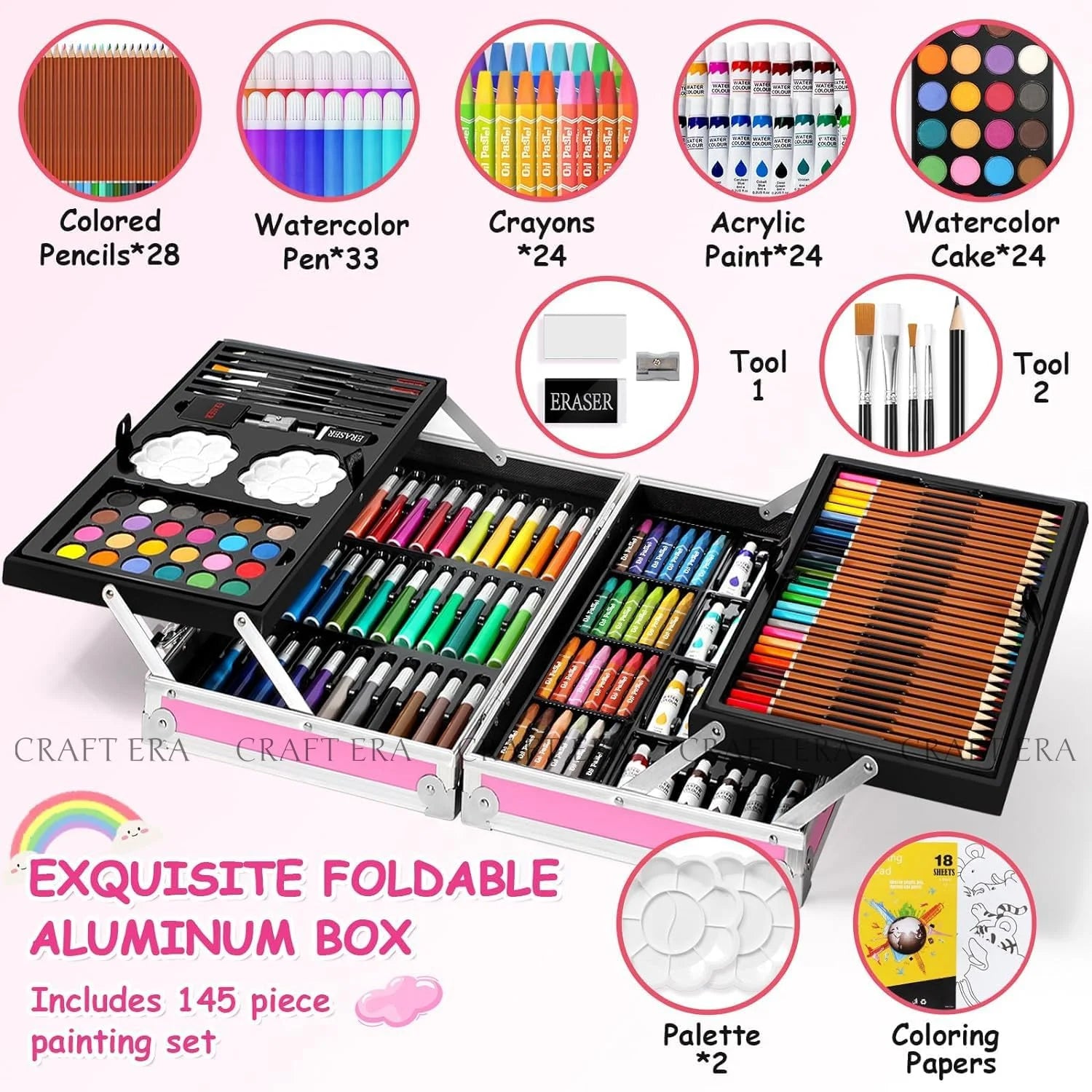 Art Set Premium Briefcase 4-Sides - 145 Pcs
