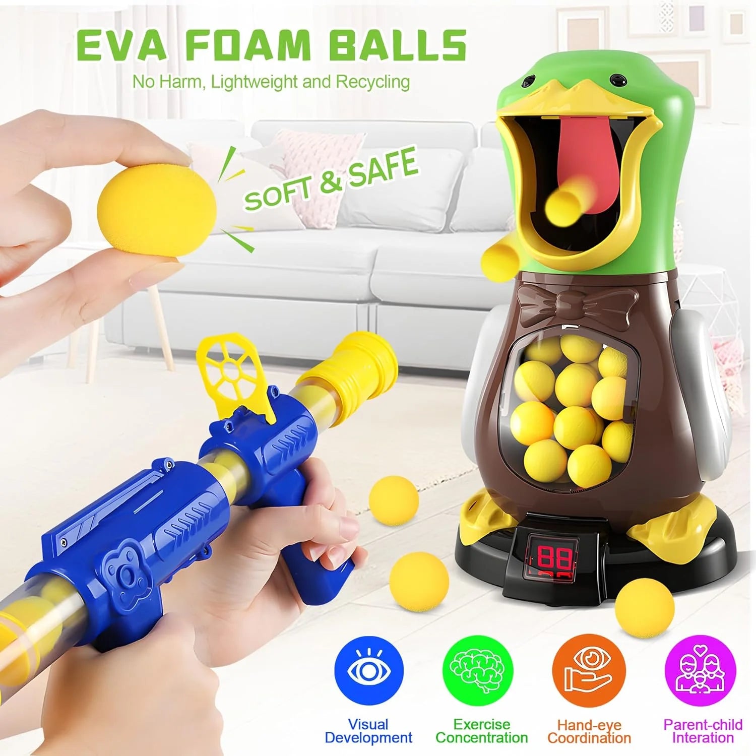 Duck Foam Soft-bullets Air Gun Shooting Game Toy