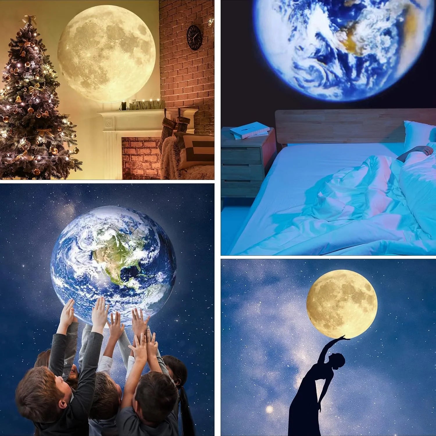 3D Moon Earth Projection LED Lamp
