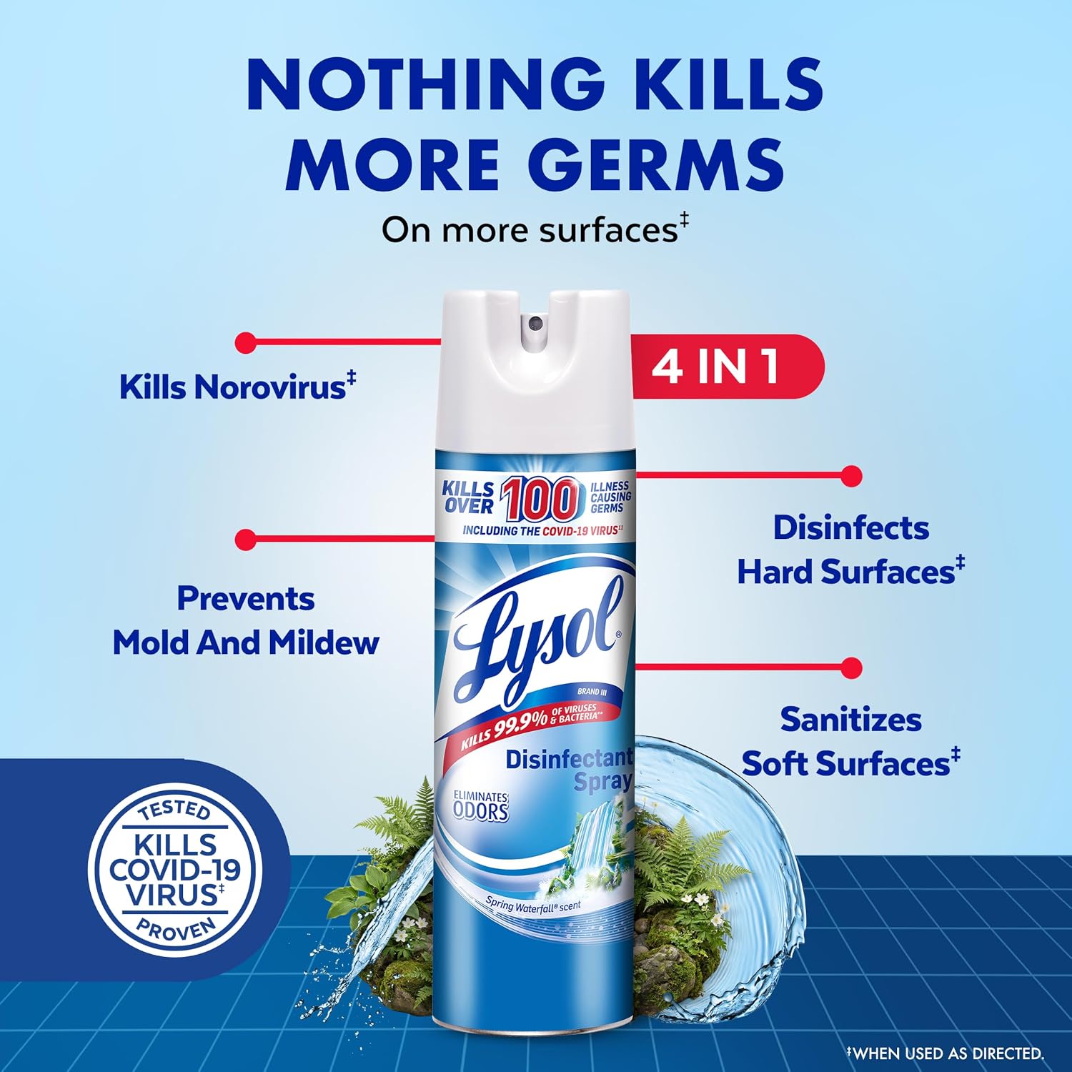 Lysol Disinfectant Spray Spring Waterfall - 354g