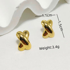Stainless steel Casual X Earings - Each Pair