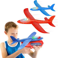 Airplane Launcher Toy - Foam Throwing Glider Plane with Catapult Gun  - Each