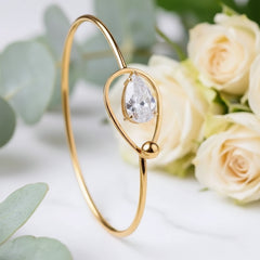 elegant gold-tone wire bangle - Each