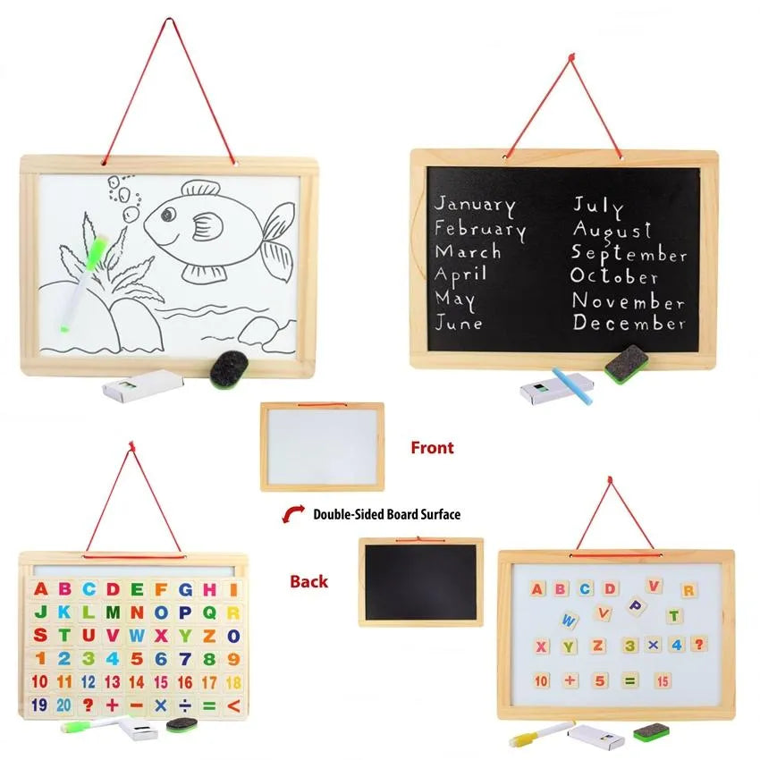Educational Learning Board Multipurpose Double-Sided Magnetic Wooden