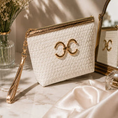 Elegant Woven Makeup Organizer Bag – Each