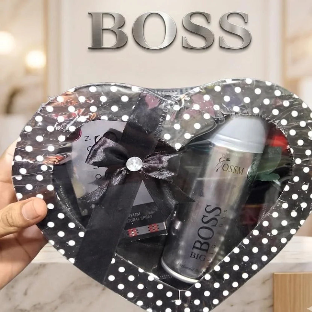 Heart Shape Gift Pack 2 Pcs Perfume 35ml + 200ml Body Spray Set