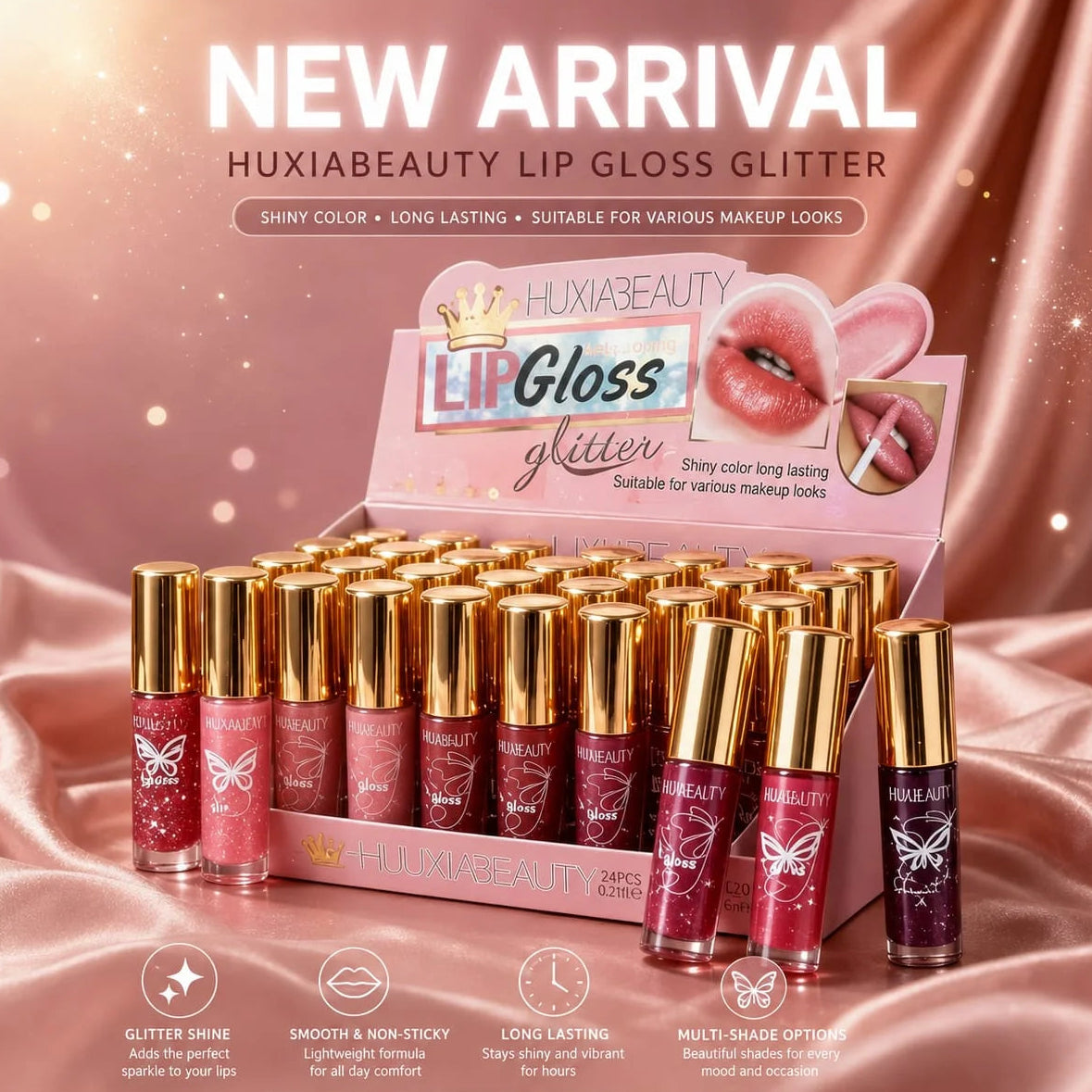 HUXIABEAUTY Glitter Lip Gloss