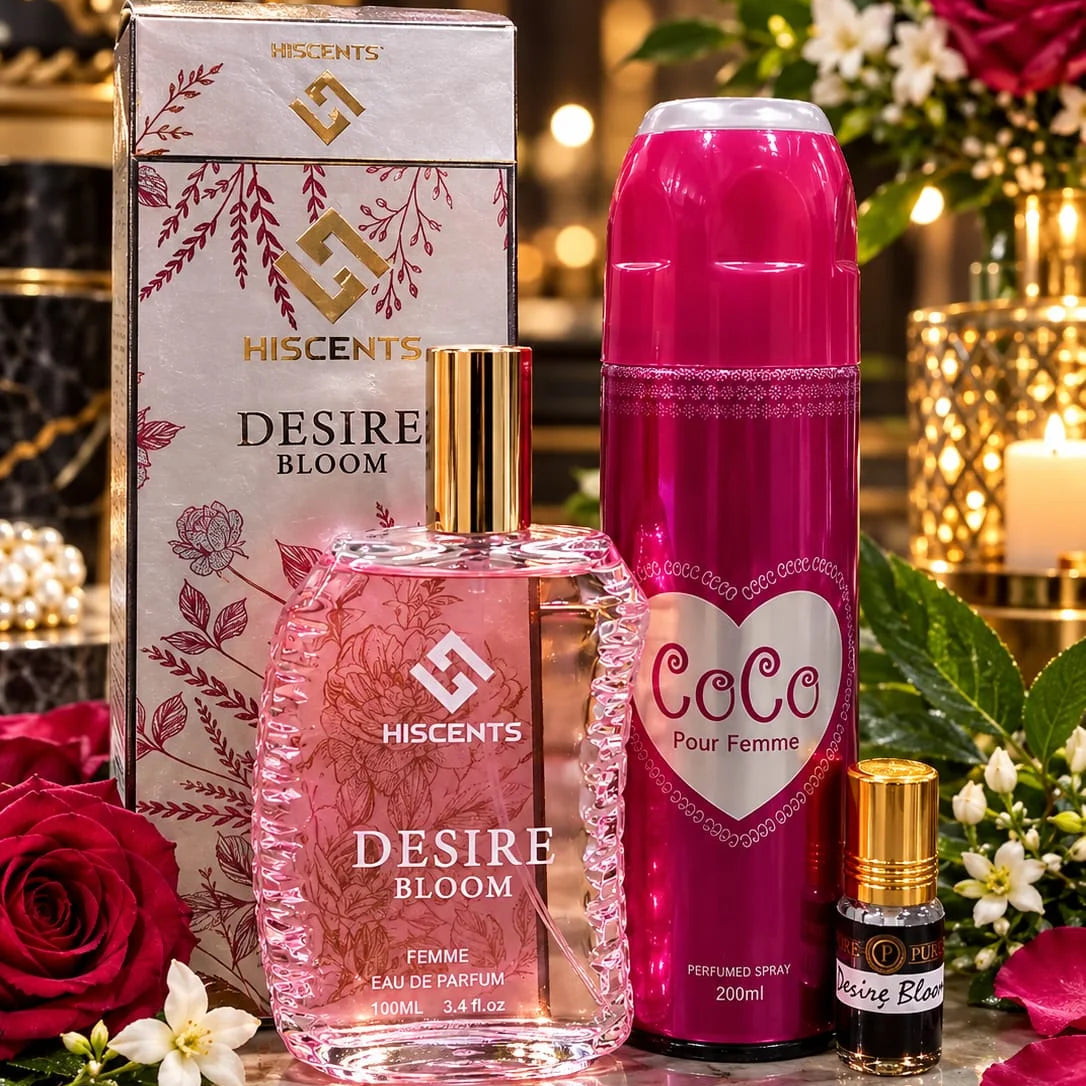 Hiscents Desire Bloom Fragrance Set - Pack of 3