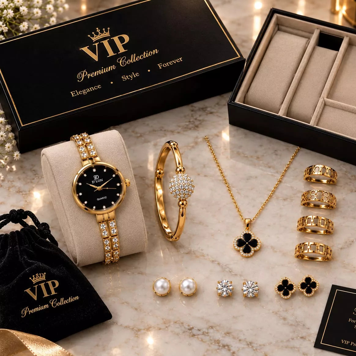 Ladies Gift Set  Zircon Digital Watch - With Box
