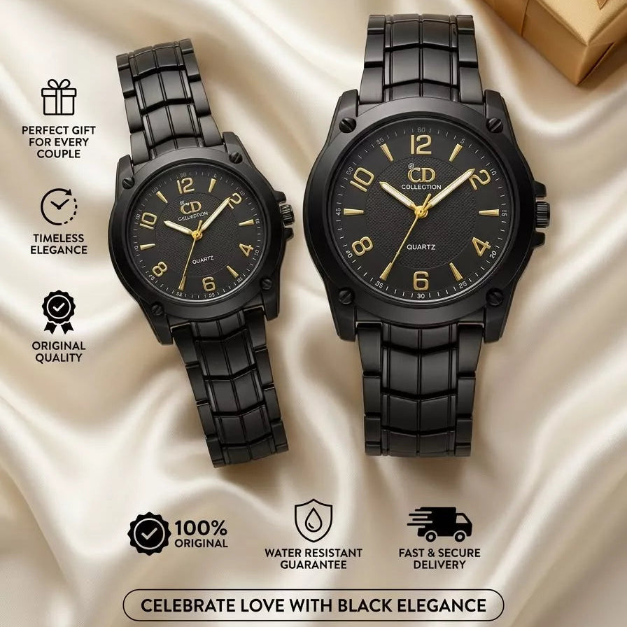 CD COLLECTION Black Couple Watch Set