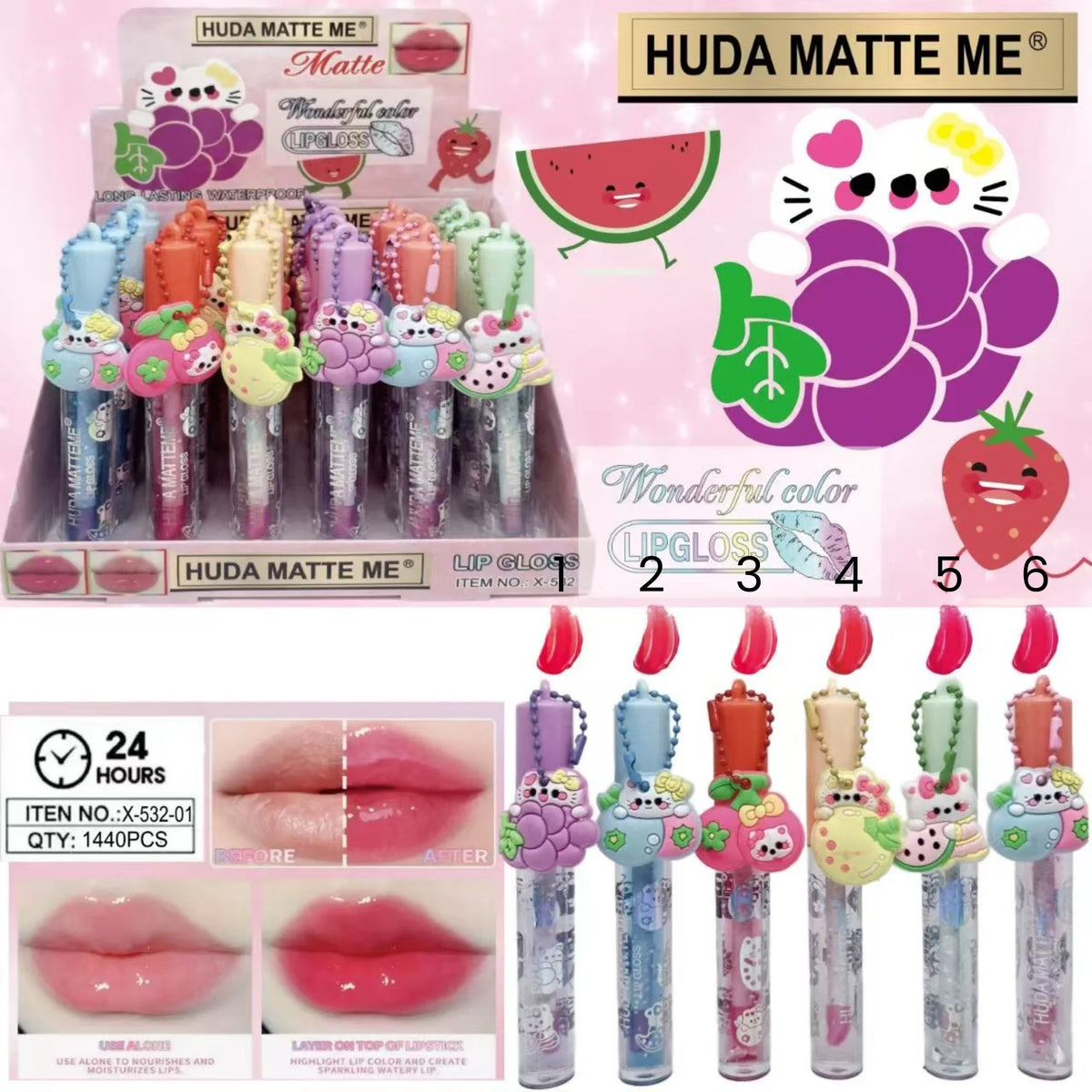 Huda Matte Me Wonderful Color Fruit Lipgloss