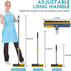 Bathroom Cleaning Brush with Scraper - Long Handle for Easy Reach