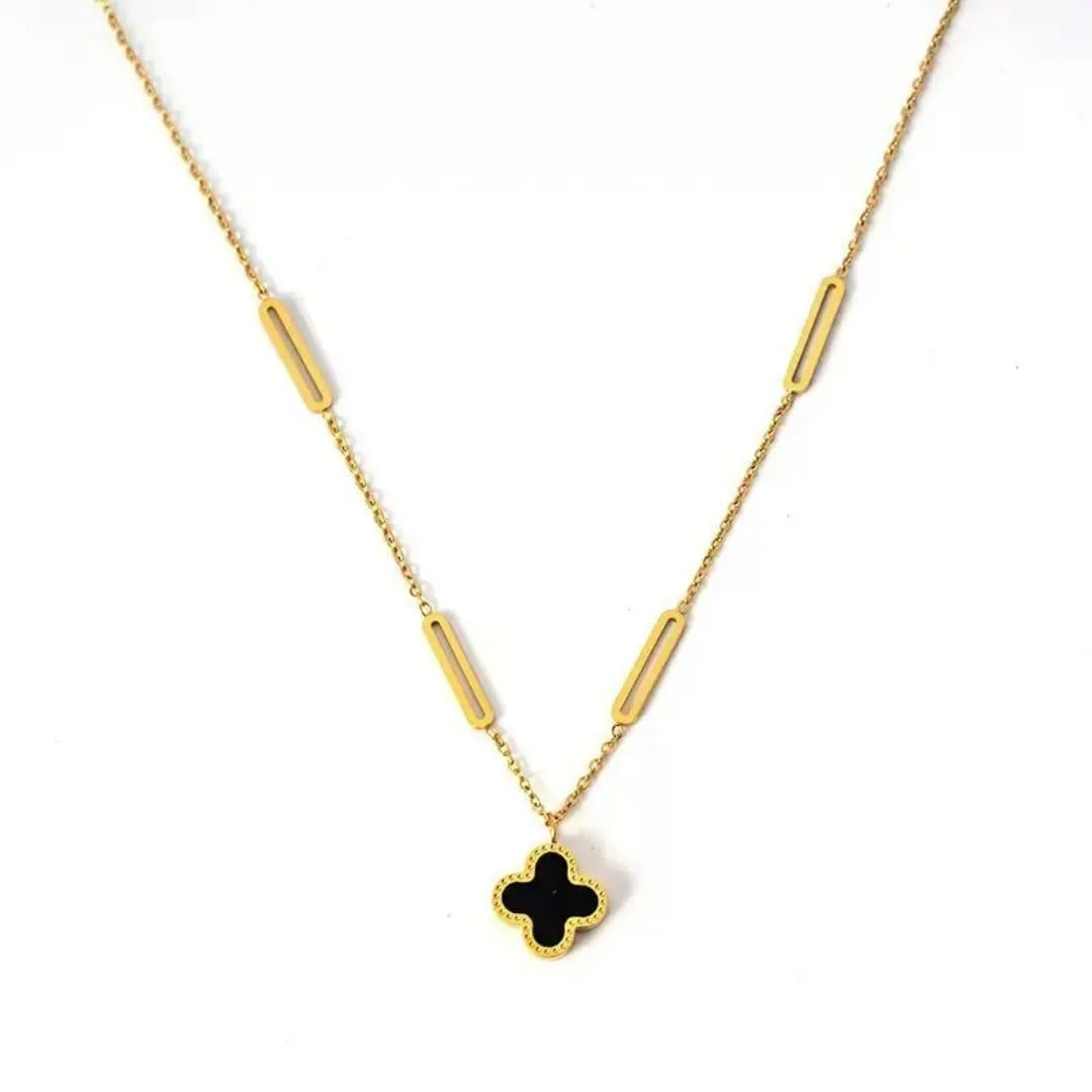 Stainless Steel Clover Double Side Chain Locket – Each