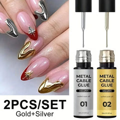 Xeijayi Gold n Silver Metallic Cable Glue Gel - 2 Pcs