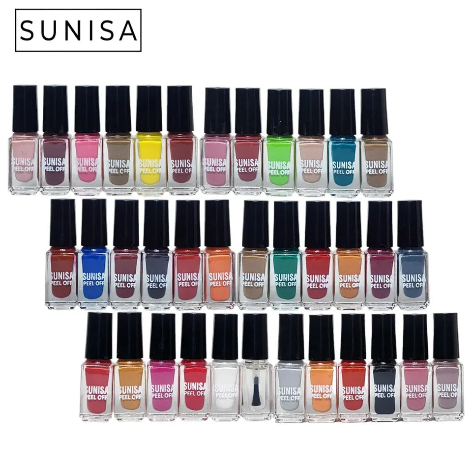 Sunisa 36 colors Peel Off Nail Polish Set