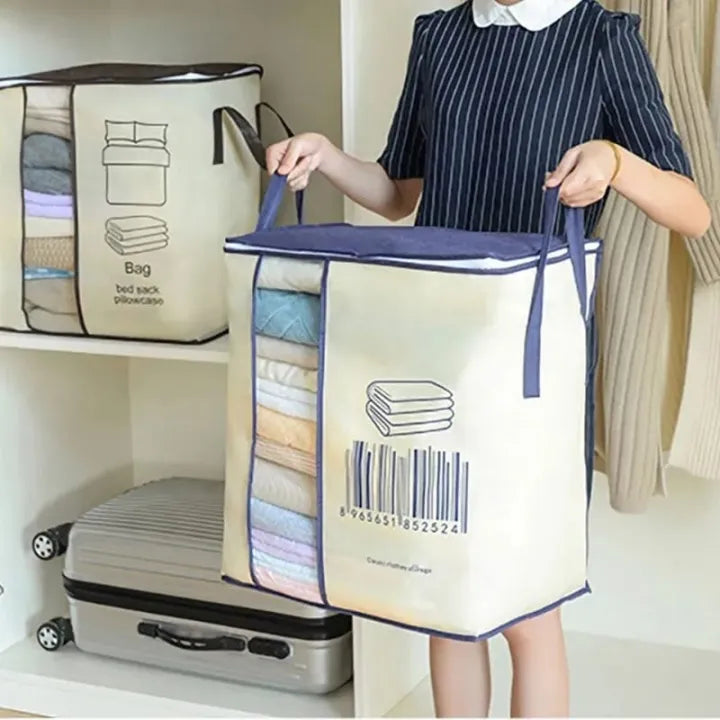 Wardrobe Barcode Large Double Zipper Storage Box