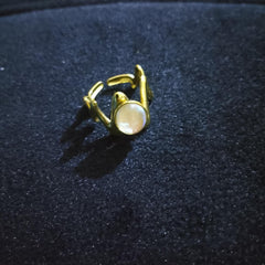 Stainless steel  Natural Stone Open Ring  - Each