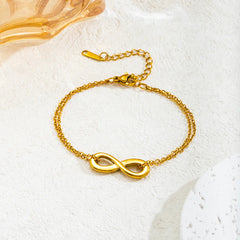 Stainless Steel  Minimalist Infinity Sign Charm Bracelet - Each