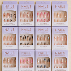 Luxury Nude & Glitter Press On Nails – 12Pcs