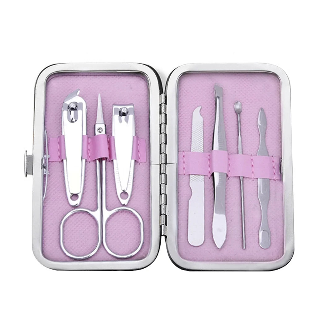 Luxury 7-in-1 Stainless Steel Manicure Pedicure Grooming Kit