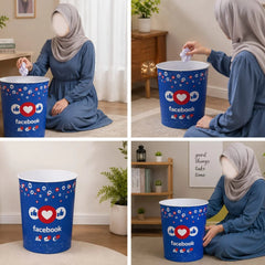Facebook Printed Plastic Dustbin