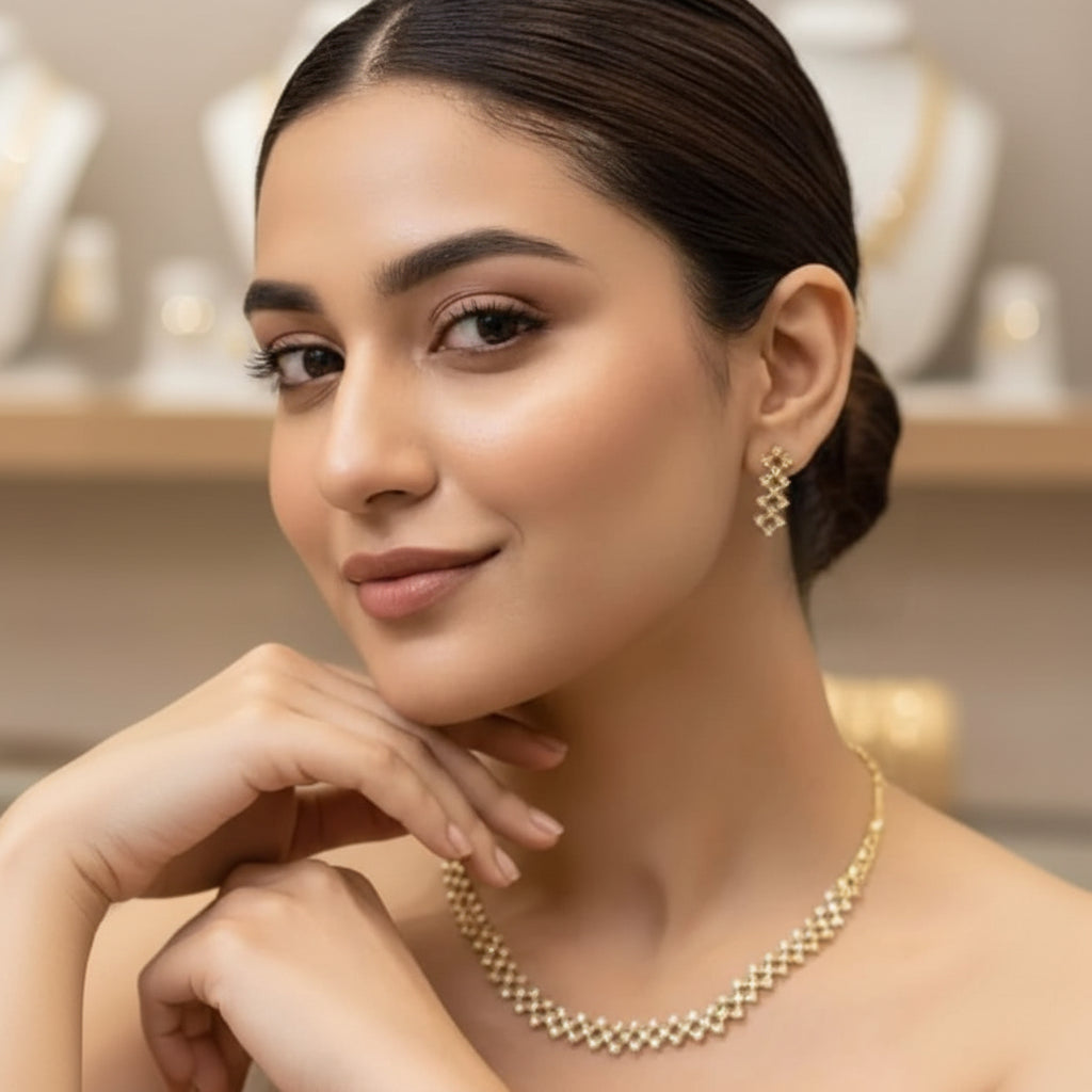 ZARCON Necklace Set – 2 Tone Polish