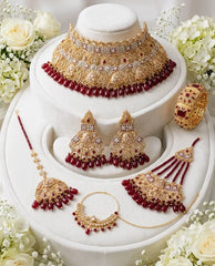 Royal Heritage Bridal Jewelry Set - Crimson & Gold