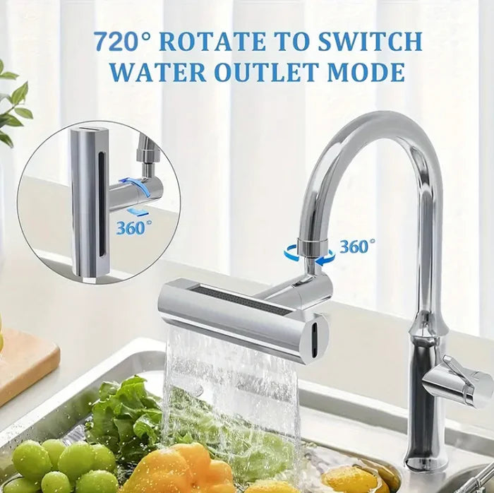 Universal Kitchen Waterfall Faucet -  4-Mode Nozzle for Kitchen Sink